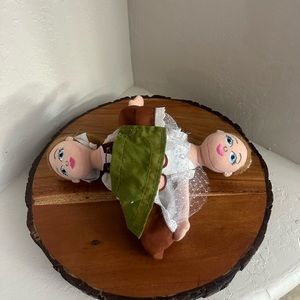 Plush Twin Dolls Set - Green & White Girls' Play Dolls